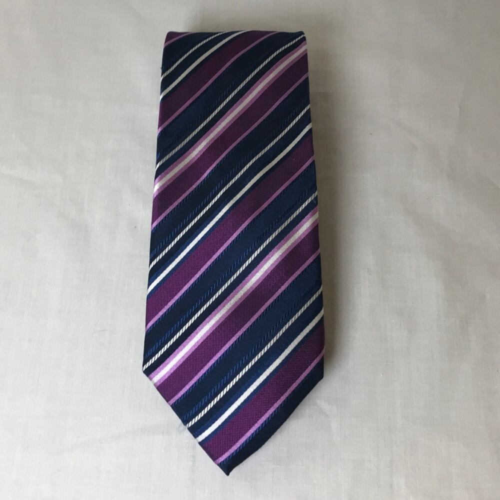 Enrico Venture Cravatte Multicolor Silk Striped Wide Long Mens Necktie 61”